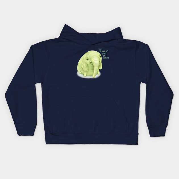 Tree Trunks quote: You shouldn't yell at cuties (Adventure Time fan art) Kids Hoodie by art official sweetener